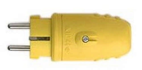 N+L Elektrotechnik - Schutzkontakt-Gummistecker IP44, 16A gelb