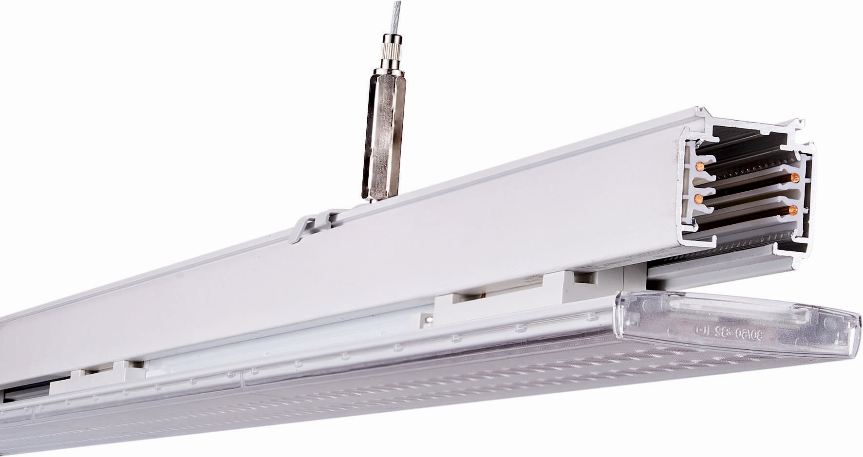 Larsen Railtrack LED 3-Phasenstromschienenleuchte K1 Linear weiß  600mm kippbar 3500 Kelvin warmweiß 20 18 16 14 Watt CRI90