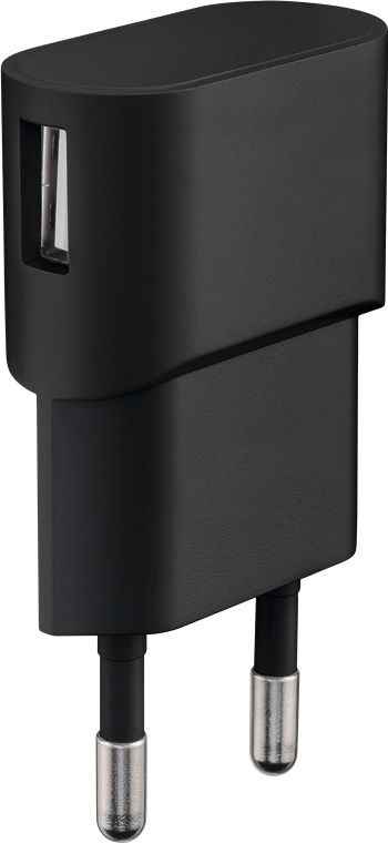 USB-Ladegerät 1A (5W) in schwarz mit 1-fach USB 2.0 Anschluss