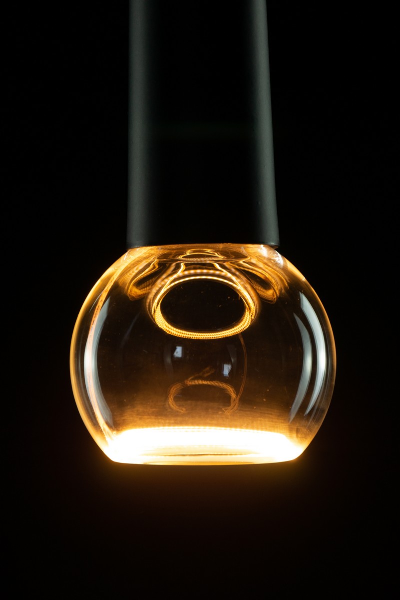 LED Lampe Floating Globe R80 klar E27 5 Watt 1800 Kelvin warmweiß extra dimmbar